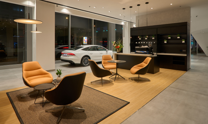 Một góc showroom Audi Progressive Showroom Concept tại TP HCM. Ảnh: Audi