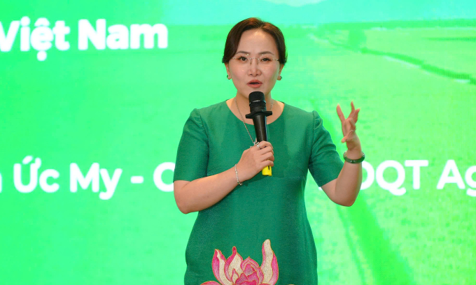 bà Đặng Huỳnh Ức My, Chủ tịch AgriS tại diễn đàn ngày 15/1. Ảnh: BSA