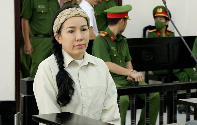 Bị cáo Đinh Thị Lan tại tòa hôm nay. Ảnh: Bình Nguyên