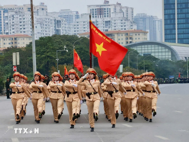 Bảo đảm trật tự giao thông phục vụ sơ duyệt, diễn tập bảo vệ Đại hội Đảng - Ảnh 1.
