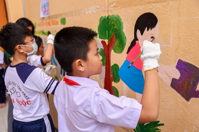 Học sinh trường tiểu học Cần Giuộc, tỉnh Tây Ninh. Ảnh: Quỳnh Trần