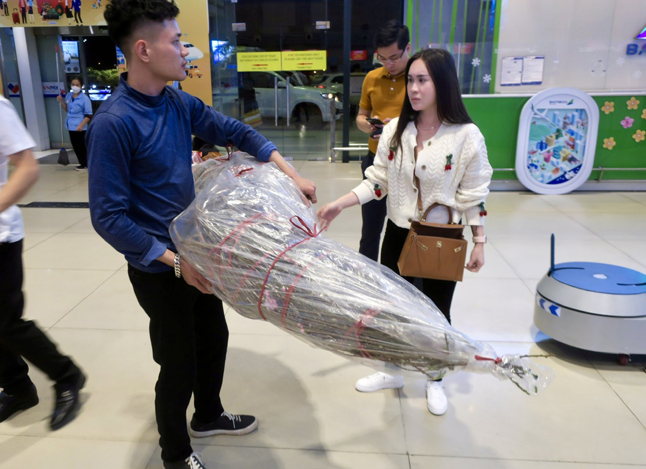 Bay Tết: mai, đào 'lên máy bay', giá vận chuyển từ 450.000 đồng/bó - Ảnh 1. mai, đào - Ảnh 1.