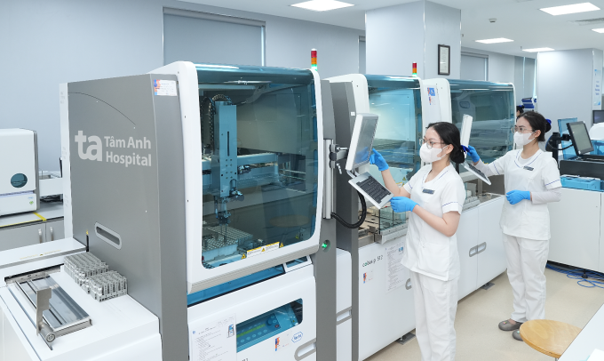 Hệ thống máy thực hiện các xét nghiệm sàng lọc trước sinh tại Bệnh viện Đa khoa Tâm Anh Hà Nội. Ảnh: Bệnh viện cung cấp