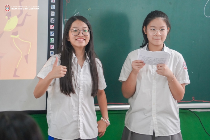 Học sinh trường THCS và THPT Lê Quý Đôn. Ảnh: Fanpage nhà trường