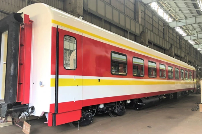 Toa tàu khách của Tập đoàn Jinxin (Trung Quốc) từng được đóng tại Nhà máy CP Xe lửa Gia Lâm. Ảnh: Xuân Hoa