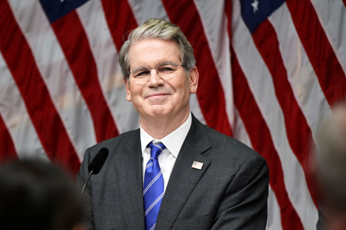 Bộ trưởng Tài chính Mỹ Scott Bessent trong một sự kiện ngày 29/7/2025. Ảnh: Reuters
