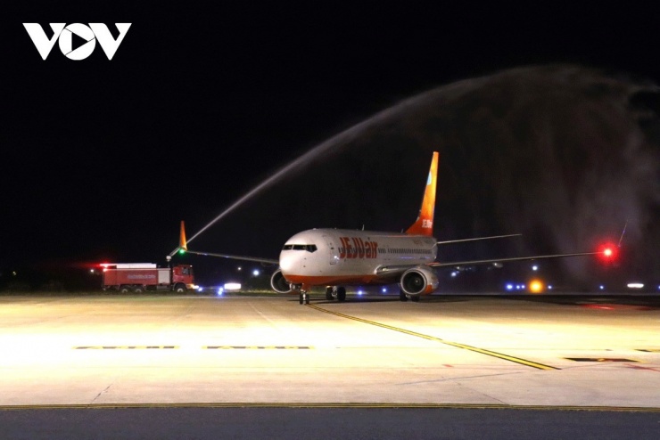 Sân bay Liên Khương đón chuyến bay thẳng từ Hàn Quốc, hồi tháng 12/2023. Ảnh: Quang Sáng