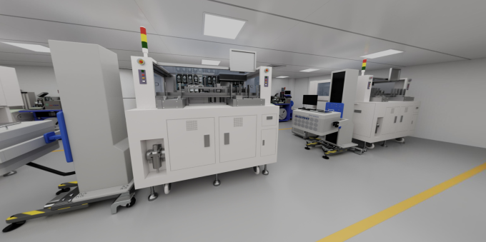 Phối cảnh một phần trong nhà máy kiểm thử và đóng gói tiên tiến chip bán dẫn FPT. Ảnh: FPT