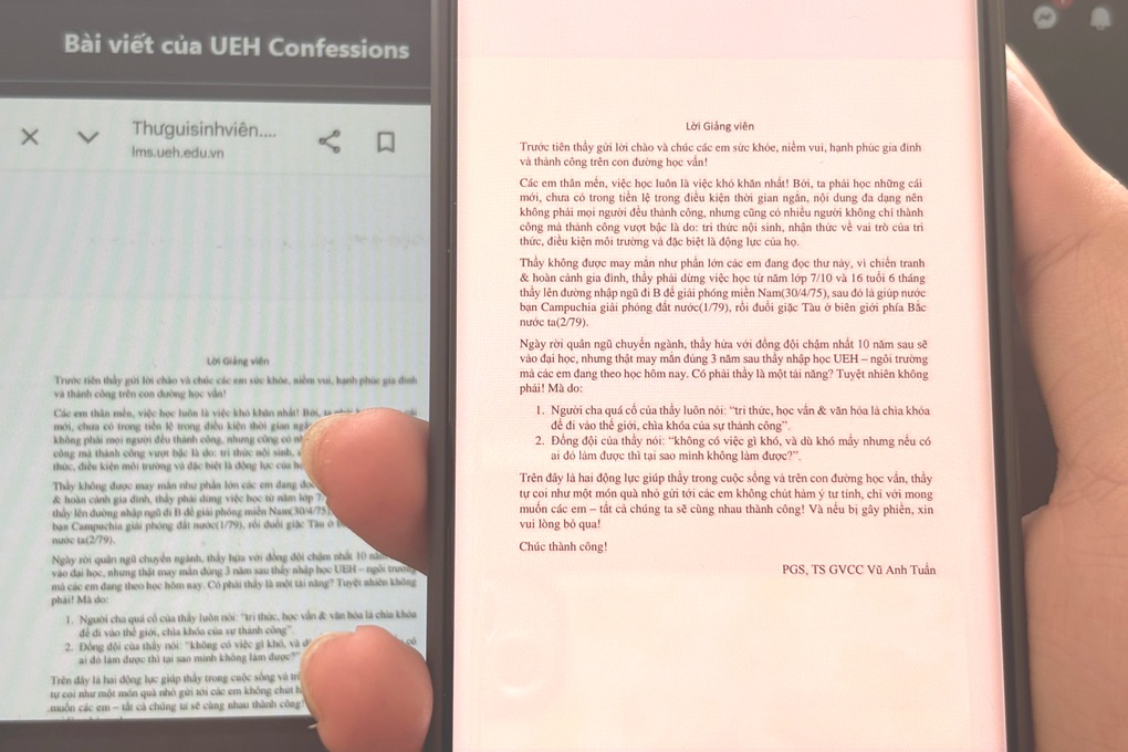 Giảng viên viết thư gửi sinh viên ngày kết thúc môn hút hơn nửa triệu view - 1