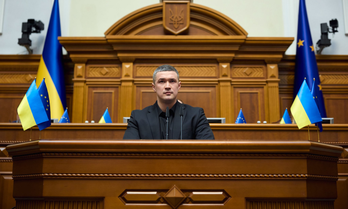 Ông Fedorov tại quốc hội Ukraine hôm 14/1. Ảnh: X/FedorovMykhailo