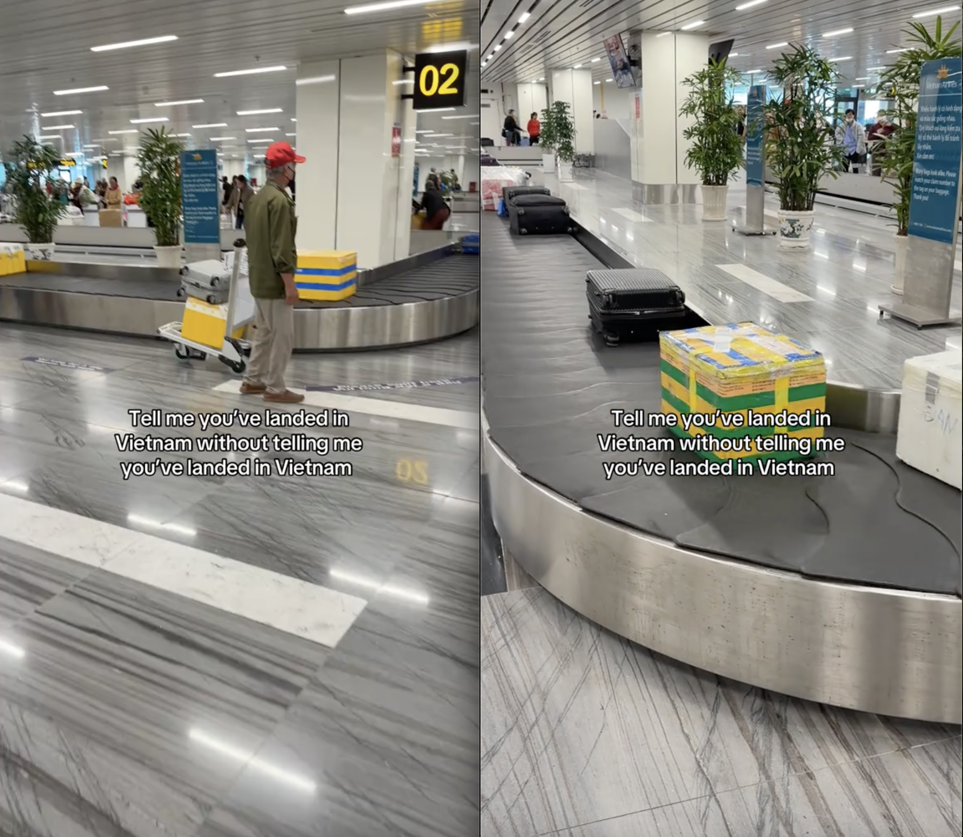 Khách Tây dán mắt vào 1 thứ trên băng chuyền sân bay: 