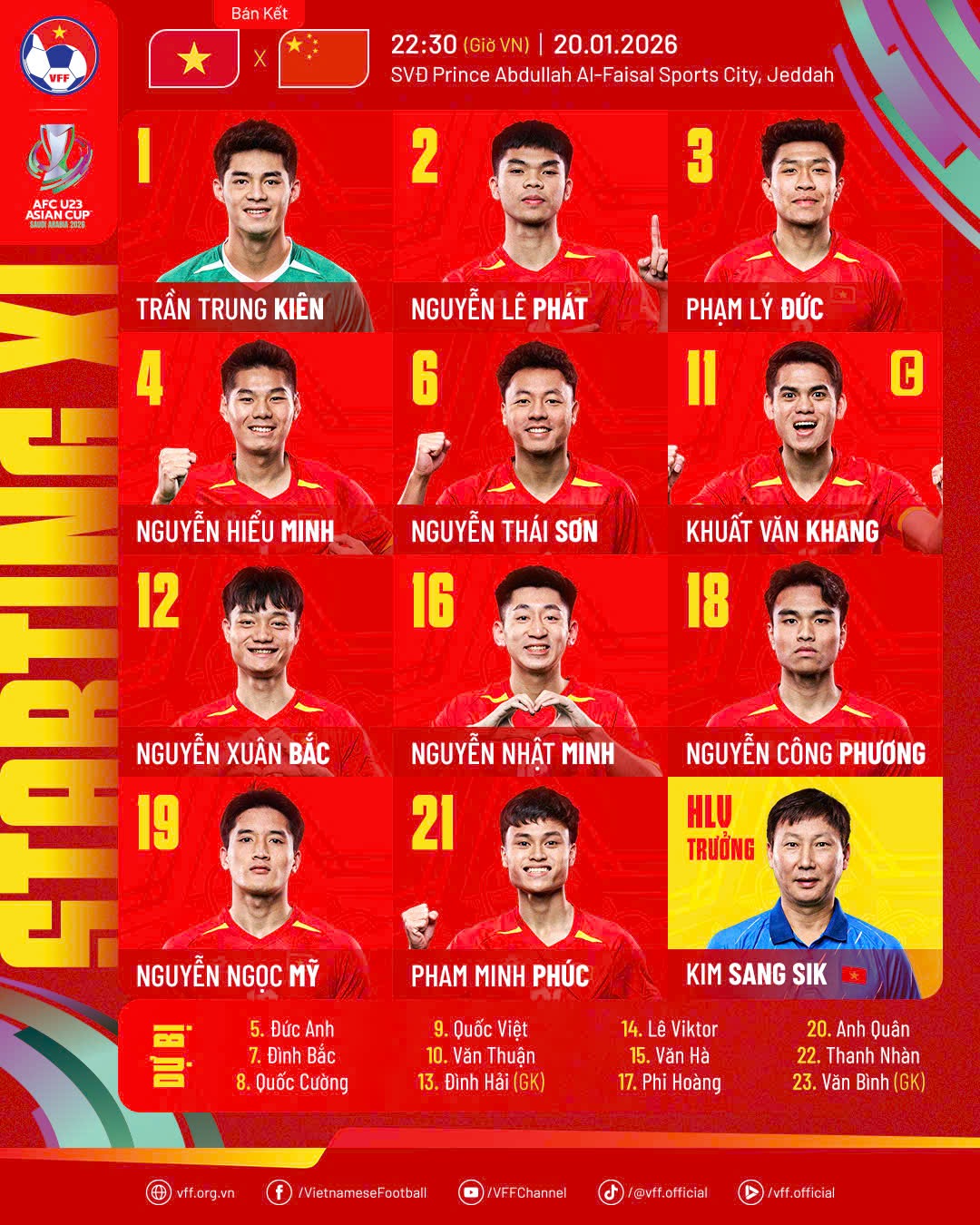 U.23 Việt Nam tung nhân sự mạnh quyết thắng Trung Quốc: Lê Phát đá chính, Đình Bắc ‘của để dành’- Ảnh 1.