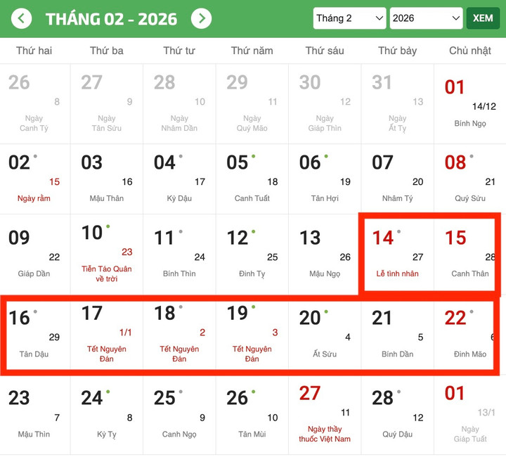 Lịch nghỉ Tết Nguyên đán Bính Ngọ 2026 có gì khác năm ngoái?- Ảnh 2.