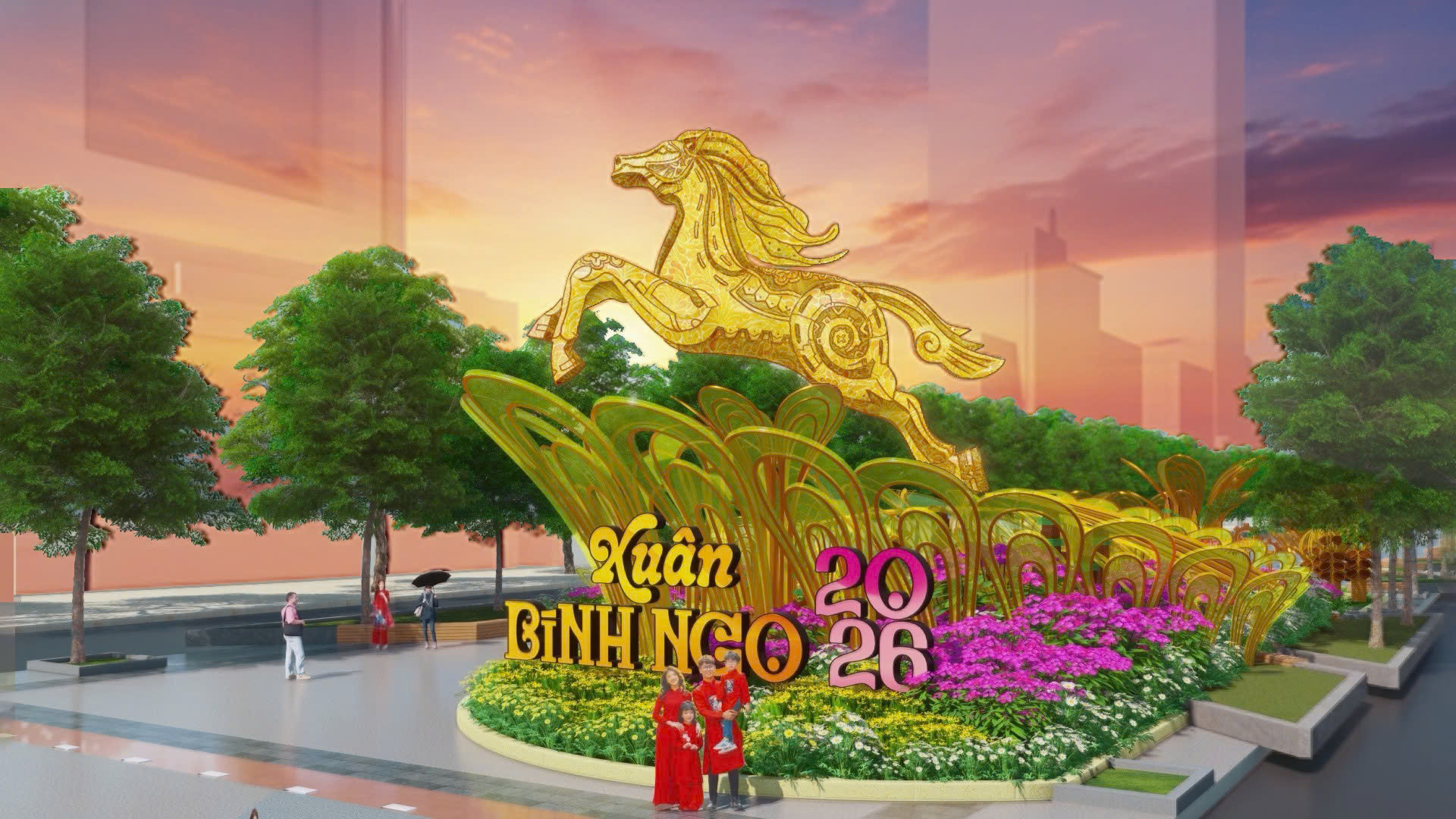 Lộ diện những linh vật ngựa đầu tiên của đường hoa Nguyễn Huệ Tết Bính Ngọ 2026- Ảnh 1.