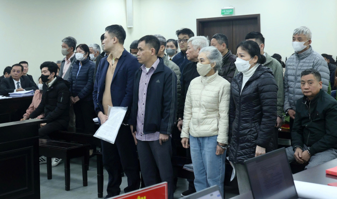 Các bị cáo tại tòa sáng nay. Ảnh: Thanh Lam