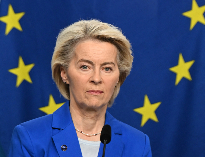 Chủ tịch Ủy ban châu Âu Ursula von der Leyen phát biểu tại Stockholm, Thụy Điển ngày 28/10/2025. Ảnh: AFP