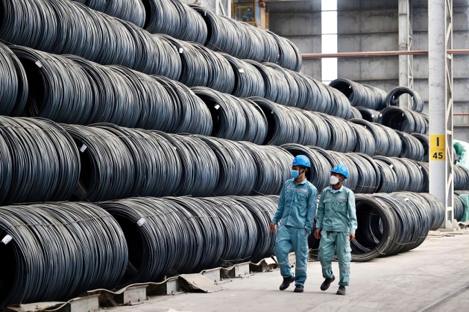 Sản phẩm thép ở Hòa Phát Dung Quất - một trong những đơn vị đóng góp lớn vào tăng trưởng GRDP của Quảng Ngãi. Ảnh: Trần Nghi