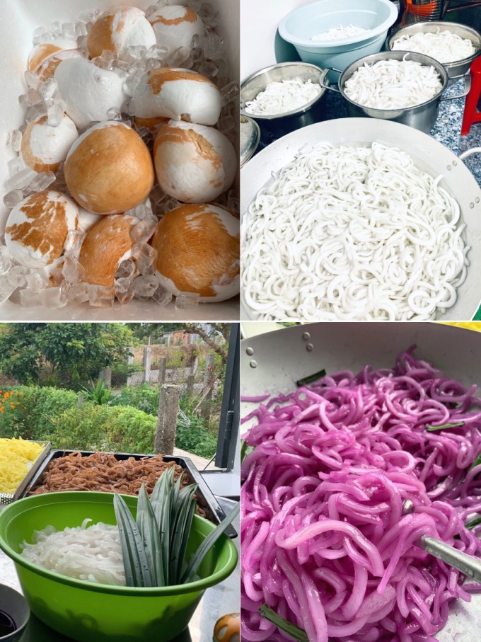 Các bước chuẩn bị nguyên liệu cho món mứt dừa. Ảnh: NVCC