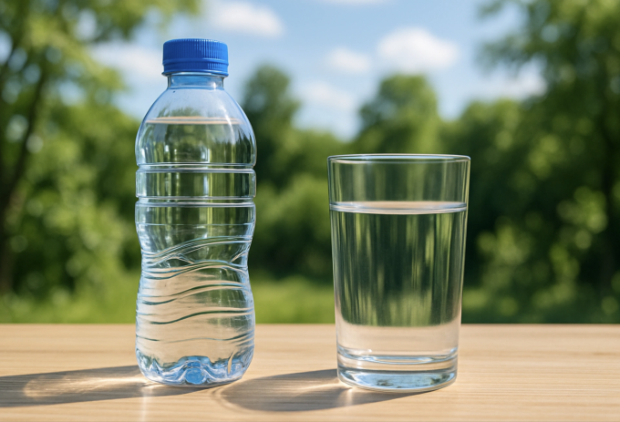 Để đảm bảo sức khỏe, nên uống nước đủ 1,5-2 lít/ngày, có thể tăng hơn nếu đi lại ngoài trời nắng nóng. Ảnh: Phượng Thy