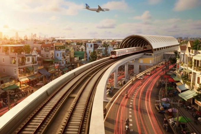 Phối cảnh ga Tân Bình, ga trên cao duy nhất của tuyến Metro Bến Thành - Tham Lương. Ảnh: MAUR