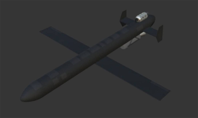 Mô phỏng UAV Geran-5 của Nga. Đồ họa: GUR