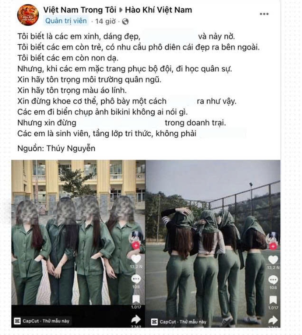 Nhóm nữ sinh bị chỉ trích nặng nề vì “sống ảo” với quân phục - 1