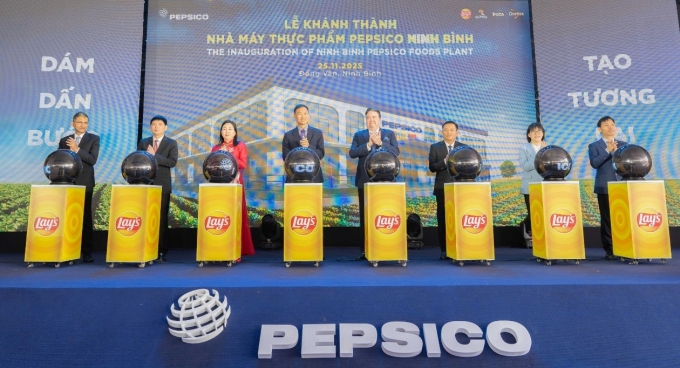 Nghi thức khánh thành nhà máy thực phẩm PepsiCo Ninh Bình ngày 25/11. Ảnh: PepsiCo