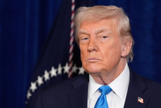 Tổng thống Mỹ Donald Trump trong cuộc họp báo ở Mar-a-Lago, bang Florida ngày 3/1. Ảnh: AP