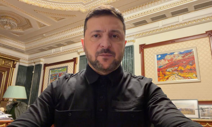 Tổng thống Ukraine Volodymyr Zelensky phát biểu hôm 19/1. Ảnh: Văn phòng Tổng thống Ukraine