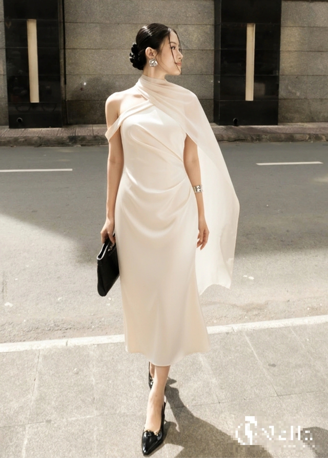 Phối váy và khăn choàng lụa voan, nhìn góc nào cũng đẹp- Ảnh 5. Phối váy và khăn choàng lụa voan, nhìn góc nào cũng đẹp- Ảnh 5.