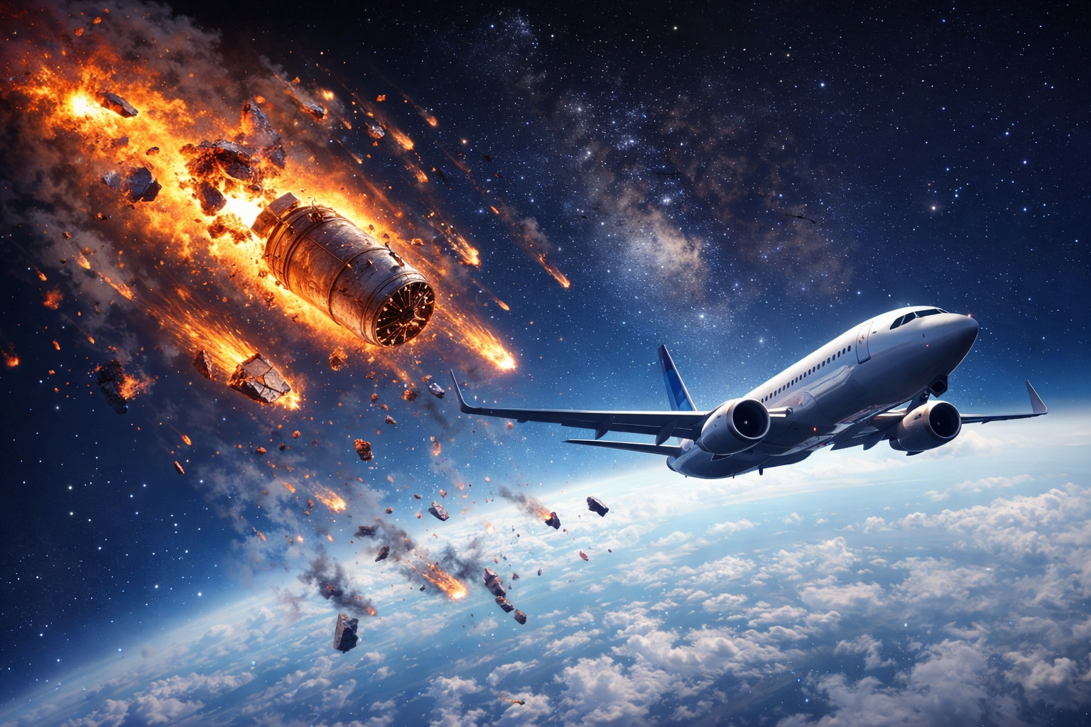 Rác từ trên trời rơi xuống: Trái đất và máy bay có còn an toàn? 1 rác vũ trụ - Ảnh 1.