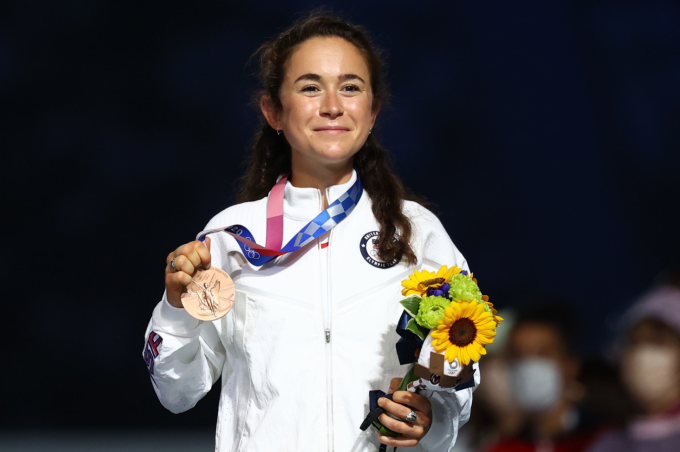 Molly Seidel giành HC đồng nội dung marathon nữ Olympic Tokyo 2020 tại sân vận động Olympic, Tokyo, Nhật Bản ngày 8/8/2021. Ảnh: Reuters