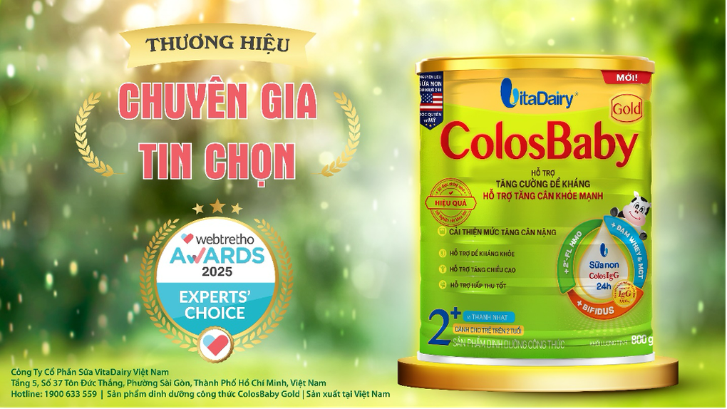 Sữa công thức ColosBaby Gold nhận giải thưởng Chuyên gia tin chọn - 1