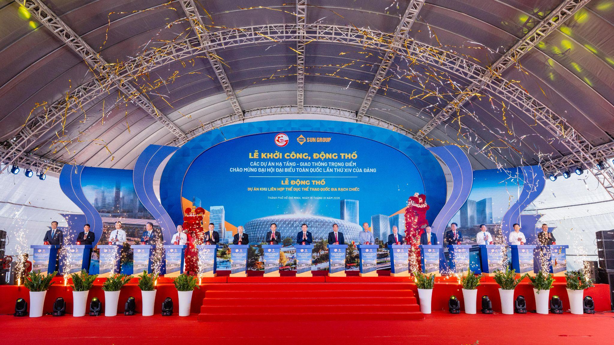 Sun Group được chọn làm nhà đầu tư thực hiện dự án Khu liên hợp Thể dục Thể thao Quốc gia Rạch Chiếc tại TP. HCM 1 Khu liên hợp Thể dục Thể thao Quốc gia Rạch Chiếc được động thổ vào sáng 15/1/2026
