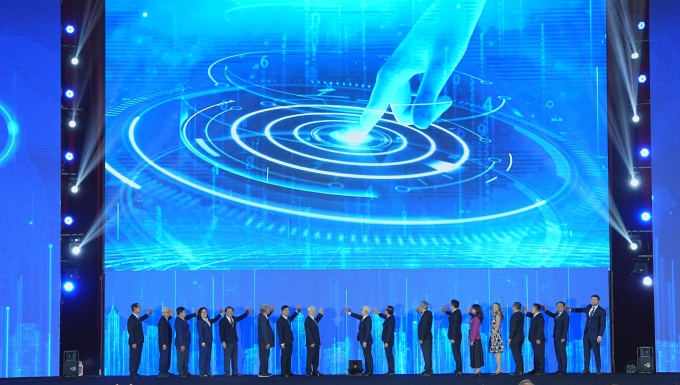 Nghi thức công bố Phát triển Đô thị Khoa học công nghệ phía Bắc TP HCM, sáng 15/1. Ảnh: An Phương