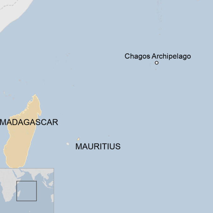 Vị trí quần đảo Chagos và Mauritius. Đồ họa: BBC