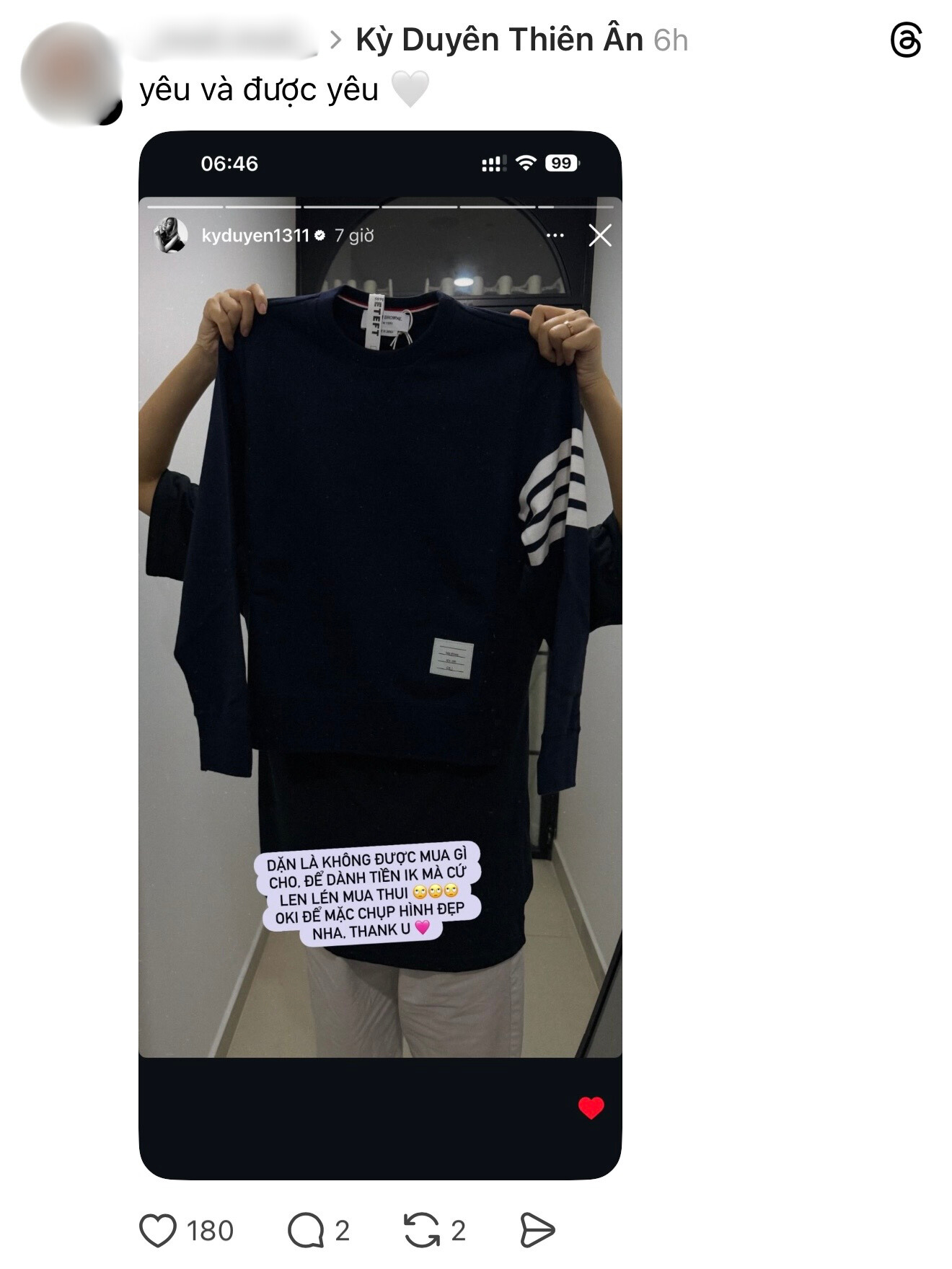 Thiên Ân chi chục triệu chỉ để dỗ Kỳ Duyên?- Ảnh 1.