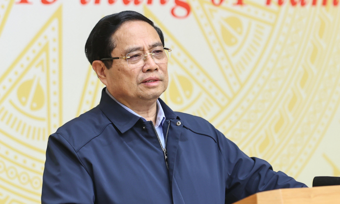 Thủ tướng Phạm Minh Chính phát biểu tại phiên họp sáng 13/1. Ảnh: VGP