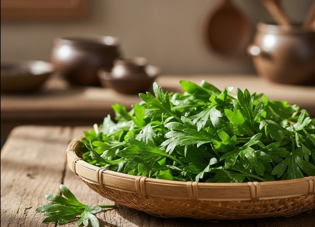 Thực đơn 5 món ngon từ ngải cứu giúp bồi bổ cơ thể mùa lạnh 1 Ngải cứu vừa là vị thuốc giúp điều hòa khí huyết, giảm đau, vừa là nguyên liệu món ăn bổ dưỡng cho sức khỏe.