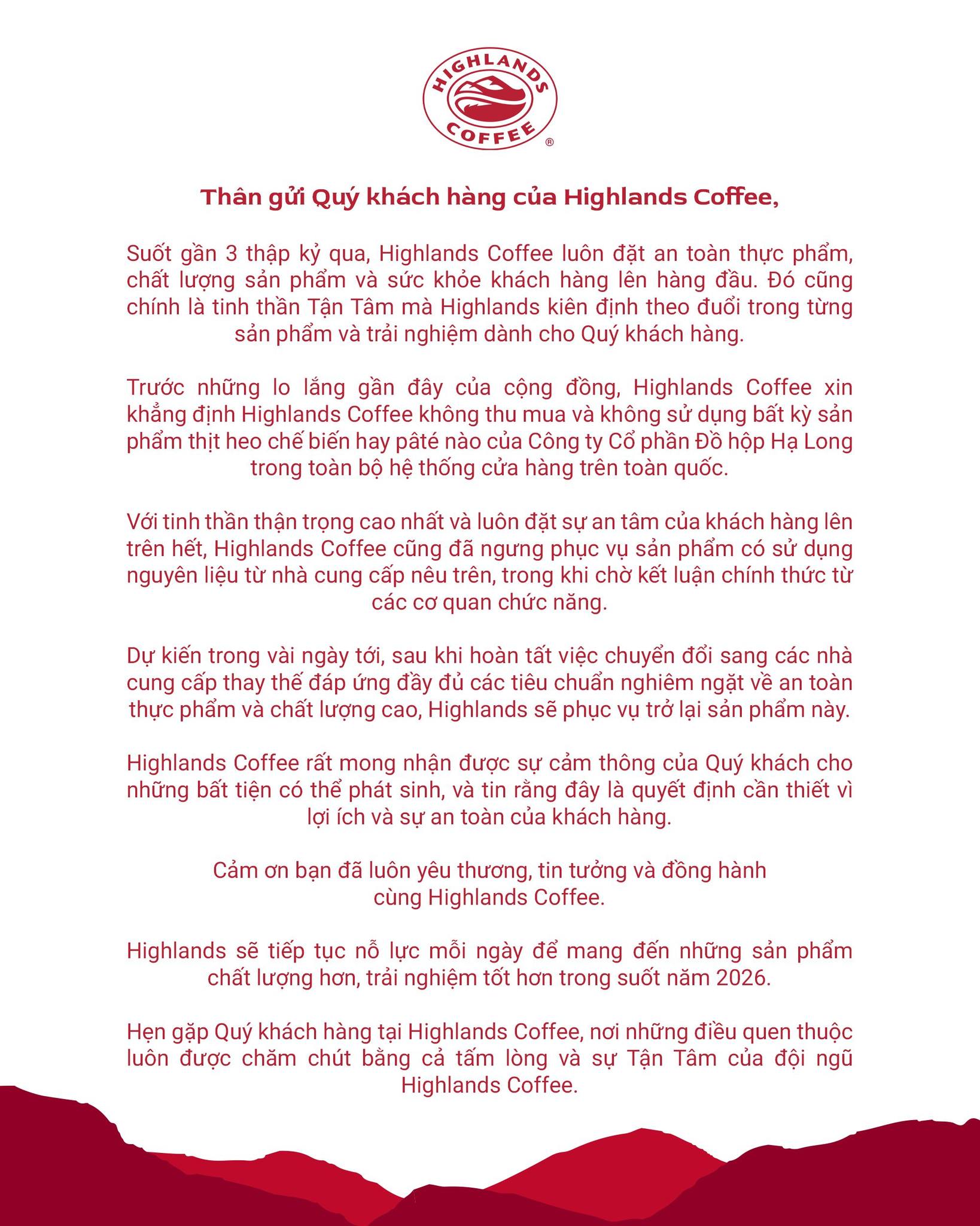 Tình hình loạt chi nhánh Highlands sau thông báo 