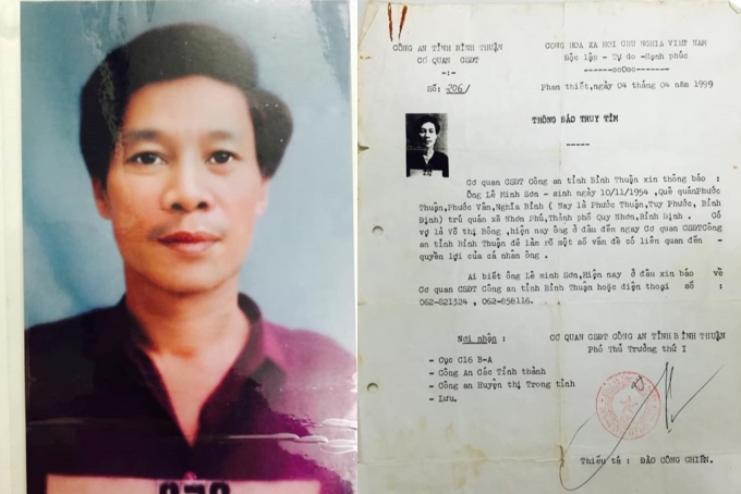 Chân dung hung thủ lúc đang lẩn trốn với tên Lê MInh Sơn. Ảnh: Gia đình nạn nhân cung cấp