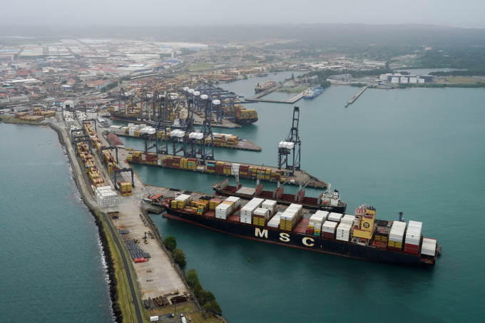 Cảng container Cristobal ở kênh đào Panama, tháng 2/2025. Ảnh: Reuters