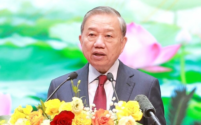 Tổng Bí thư Tô Lâm phát biểu sáng 5/1. Ảnh: Cổng thông tin Đảng Cộng sản