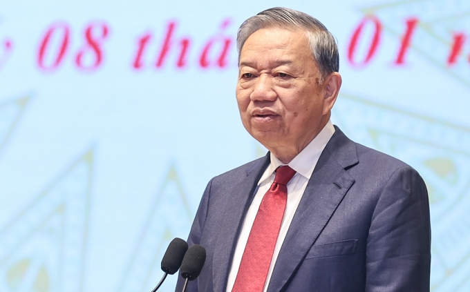 Tổng Bí thư Tô Lâm phát biểu sáng 8/1. Ảnh: Nhật Bắc