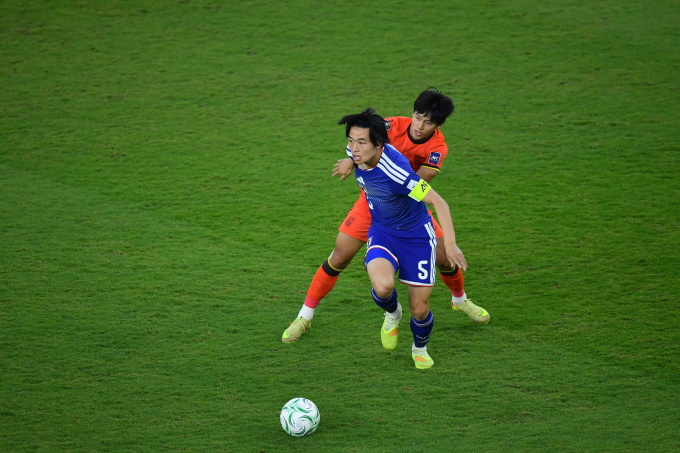 Nhật Bản (áo xanh) thắng Trung Quốc 4-0 ở chung kết U23 châu Á 2026, trên sân Prince Abdullah Al Faisal ở Jeddah, Arab Saudi ngày 24/1/2026. Ảnh: AFC