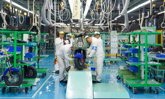 Sản xuất xe máy điện tại nhà máy Honda Việt Nam ở Vĩnh Phúc, ngày 27/3/2025. Ảnh: Nguyễn Linh