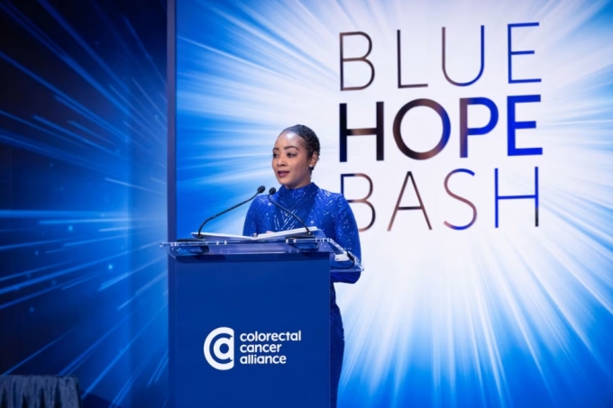 Jenna Scott phát biểu tại một sự kiện của Hiệp hội Ung thư Đại tràng. Ảnh: Colorectal Cancer Alliance