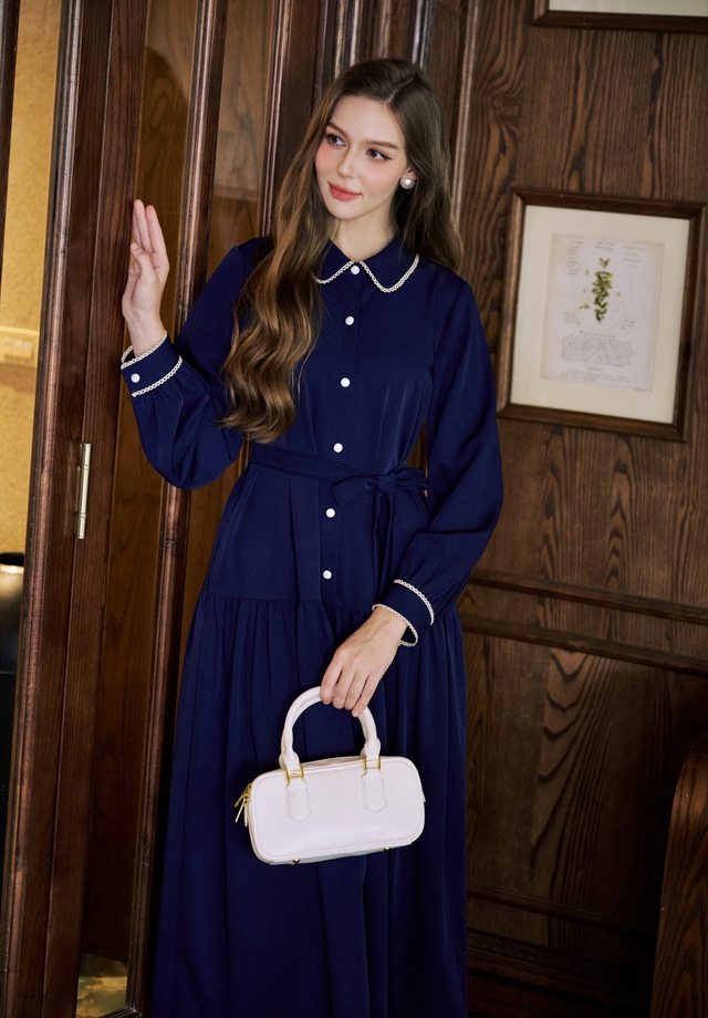 Váy sơ mi thắt eo duyên dáng, trang nhã - Ảnh 2.