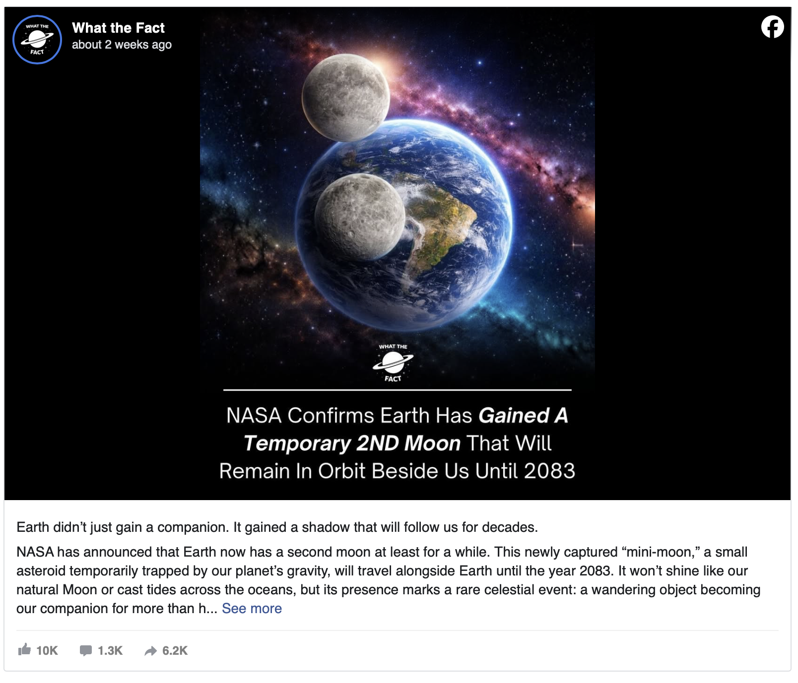 Vì sao Trái Đất bị đồn có thêm 'mặt trăng thứ hai'? - Ảnh 2. Vì sao Trái đất bị đồn có thêm 'mặt trăng thứ hai'? - Ảnh 2.