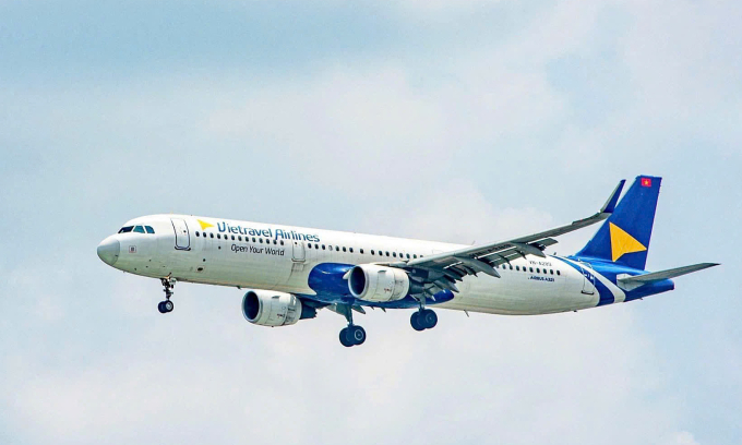 Một tàu bay Airbus A321 của Vietravel Airlines. Ảnh: Vietravel Airlines
